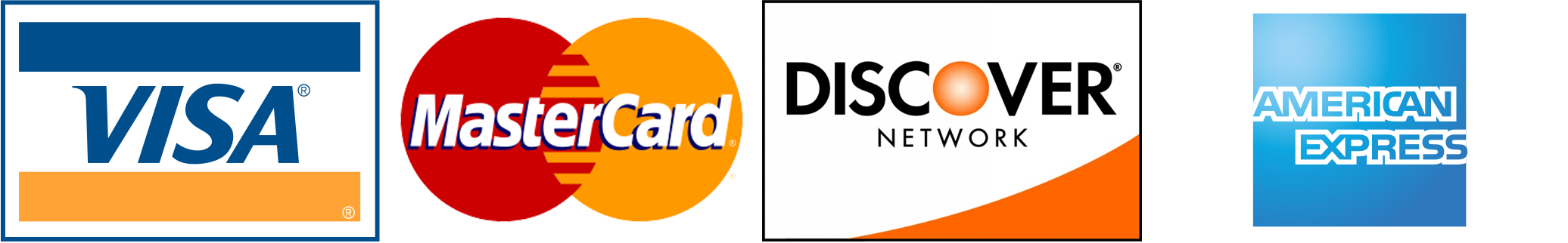 Images of accepted credit cards